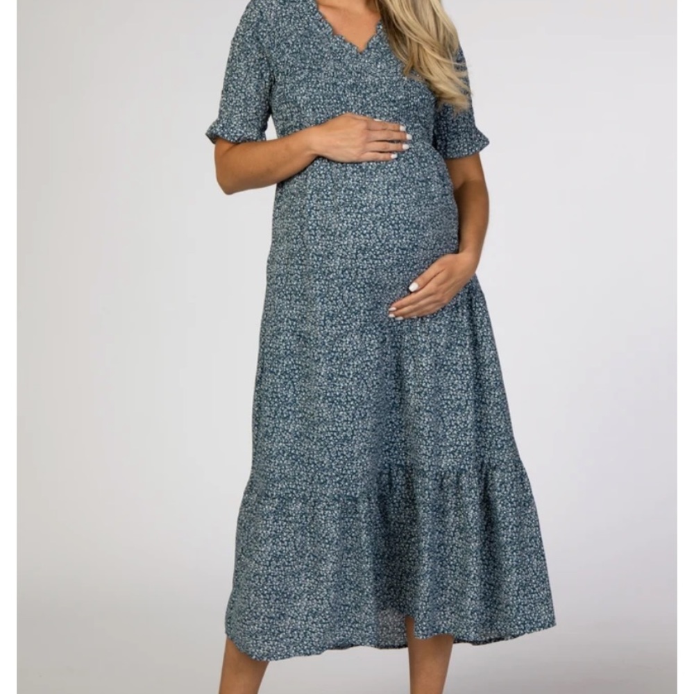 Pinkblush Navy Floral Maternity Dress